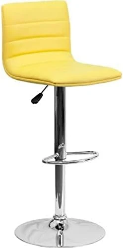 Flash Furniture Modern Burgundy Vinyl Adjustable Bar Stool With Back, Counter Height Swivel Stool With Chrome-Pedestal Base - Image 12