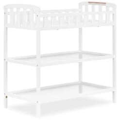 Dream On Me Emily Changing Table In White, Comes With 1" Changing Pad, Features Two Shelves, Portable Changing Station, Made Of Sustainable New Zealand Pinewood