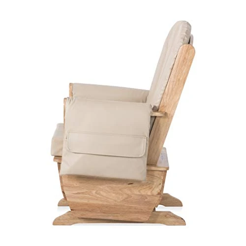 Foundations SafeRocker Standard Glider Rocker With Wood Base With Vinyl Cushion, Easy To Clean (Tan Vinyl) - Image 2
