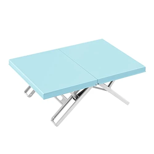 Maarch Small Folding Table, Portable Beach Table, Tray Table, Foldable Low Picnic Camping Table For Sitting On The Floor, Light Blue