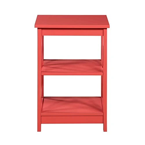 Convenience Concepts Oxford End Table With Shelves, Coral - Image 3
