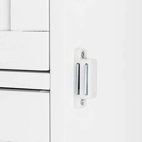 Home Furnishing Plaza Single Door Bathroom Storage Cabinet With 4 Drawers White Floor Cabinet Multifunctional Bathroom Storage Organizer Rack Stand - Image 2