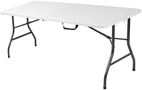 COSCO Deluxe 6 Foot X 30 Inch Fold-in-Half Blow Molded Folding Table, Black - Image 8