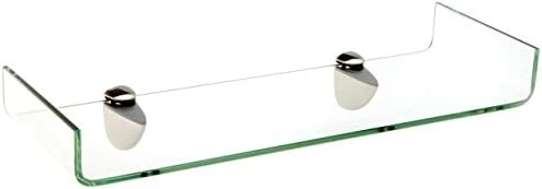 Spancraft Glass Osprey Bent Glass Shelf, Brushed Steel Bracket, 8 X 32 - Image 5