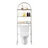J&V TEXTILES 3-Shelf Bathroom Organizer Over The Toilet, Bathroom Spacesaver (Silver)*