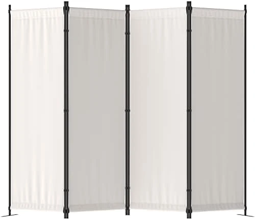 Morngardo Room Divider Folding Privacy Screens 4 Panel Partitions 88" Dividers Portable Separating For Home Office Bedroom Dorm Decor (Black) - Image 8
