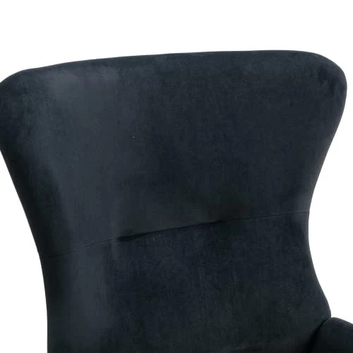 BOMENG Modern Velvet/Teddy Fabric Padded Seat Rocking Chair With High Backrest And Armrests,Comfy Uplostered Glider Chair Accent Chair For Living Room,Bedroom,Balcony - Image 6