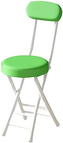 QQXX 18 Inch Folding Stool With Backrest,Portable Collapsible Short Bar Stool Leather Padded Seat,Round Foldable Stool Outdoor/Indoor Camping Kitchen Cafe(Seat Height 18", Black) - Image 12