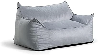 Big Joe Imperial Fufton Foam Filled Bean Bag Sofa With Removable Cover, Gray Union, 5ft Giant - Image 13