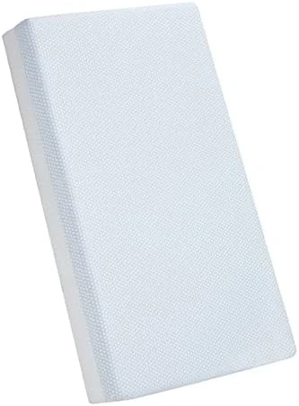 Hush Hutting 5" Memory Foam Crib Mattress, Dual Sided Waterproof Toddler Bed Mattress, Double-Layer Baby Mattresses For Infant And Toddler With Removable Bamboo Mattress Cover - White & Blue - Image 7