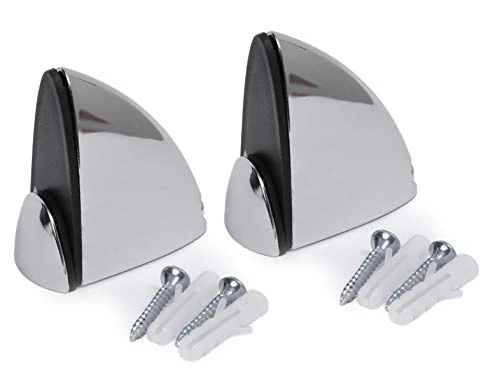 BSM Marketing 1/4" Thick Toughened Glass Shelves With Curved Corners And Large Chrome Finish Shelf Supports 23 2/3" And 19 2/3" Black, White And Clear (23 2/3" X 6", Clear 2 Shelves) - Image 5