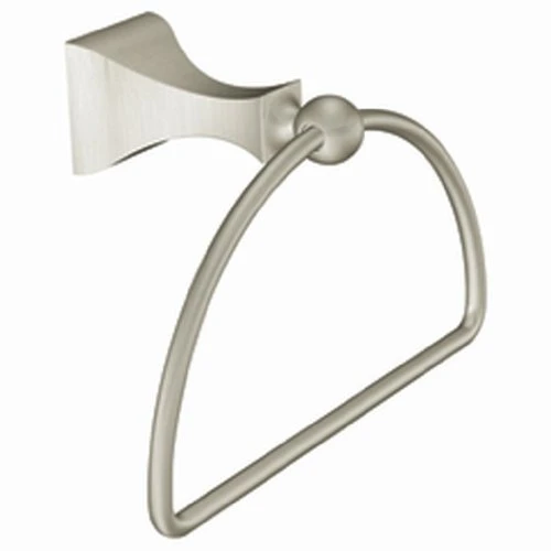 Moen DN8386BN Retreat Collection Bathroom Hand -Towel Ring With Hardware, Brushed Nickel, 7.64"L X 3.83"W X 4.96"H