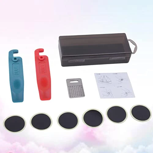 CLISPEED Tool Box Set Tool Box Set Rapair Multi-Function Kit Cycling Lever Tyre Patch Changing Bike Re Tool Tools Ra For Mountain Rasp Home Tire Black Shop Patch Kit Patch Kit - Image 5