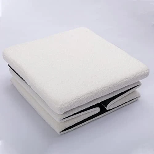 LUCKHAO Swivel Rocker Chair With Storage Ottoman, Modern Nursery Glider Chair, Teddy Fabric Upholstered Rocking Chairs, Armchair With High Backrest For Living Room Bedroom(White Teddy) - Image 2