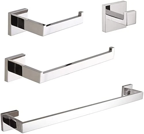 VELIMAX Premium Stainless Steel 4 Pieces Bathroom Hardware Accessories Set Wall Mounted Towel Bar Set, Matte Black, 23.6-Inch - Image 9