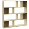 VidaXL Room Divider/Book Cabinet 12 Compartments Versatile Display Rack Bookshelf Stand Room Screen Partition Sonoma Oak Engineered Wood
