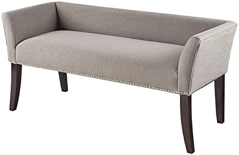 Madison Park Welburn Upholstered Tufted Entryway Accent Bench With Back, Nailhead Trim, And Padded Seat Mid-Century Modern Fabric Ottoman For Bedroom Furniture, 49.5" W X 19.25" D X 23" H, Tan - Image 6
