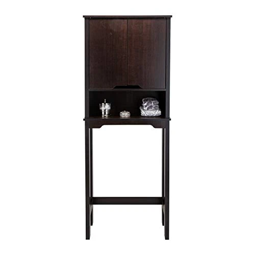 Organize It All Ambassador Over The Toilet Cabinet | Dimensions : 10.5" D X 26" W X 67" H | Bathroom Space Saver | Double Door Cabinet |Espresso - Image 5