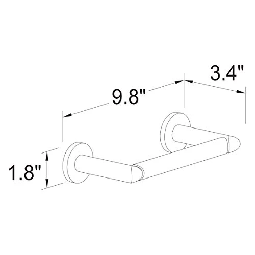 Ginger 0205/PC Sine, Polished Chrome, 8" Towel Bar