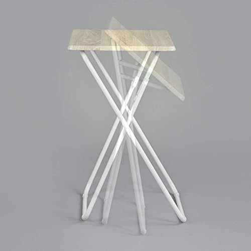 FurnitureR Set Of 2 Folding TV Trays Foldable Dinner Snack Trays, Portable Light Weight Sofa Bedside Tables, No Assembly Required, Beige, 15 X 18.9 X 26.2 In, 2PCS - Image 5