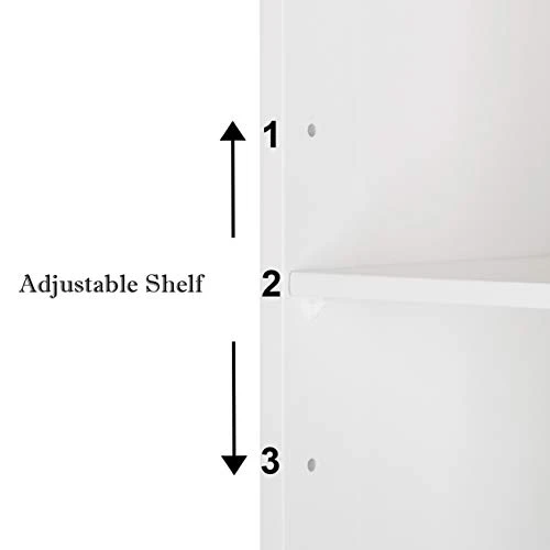 Home Furnishing Plaza FCH One Door & Three Layers Bathroom Cabinet White Floor Cabinet Multifunctional Bathroom Storage Organizer Rack Stand MITPATY - Image 2