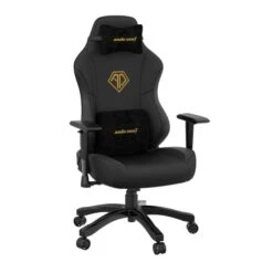 AndaSeat Phantom 3 Series Premium Office Gaming Chair,Faux Leather, Black (Gold Logo) 20.4in Seat Depthβ¦