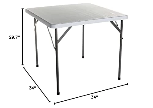 Iceberg IndestrucTable Classic Folding Table, Square, Platinum Granite, 200 Lbs. Weight Capacity 34" L X 34" W X 29" H - Image 2