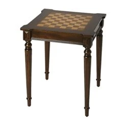 GENERIC Traditional Plantation Cherry Square Game Table Dark Brown