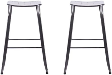 ACEssentials, Saddle Backless Metal Barstool - Image 5