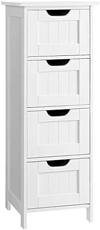 Noskatu Bathroom Floor Cabinet Small Storage Corner Floor Cupboard With A Single Shutter Door And Drawer Narrow Bathroom Cabinet For Bathroom Bedroom Living Room Kitchen White - Image 10