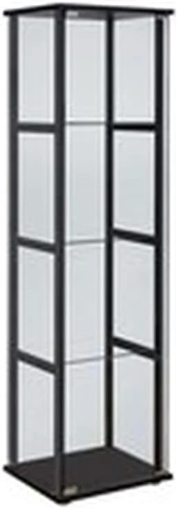 BOWERY HILL 4-Shelf Glass Curio Cabinet Display Case In Black - Image 3