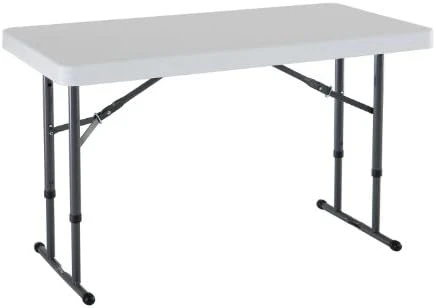 LIFETIME 80160 Commercial Height Adjustable Folding Utility Table, 4 Feet, White Granite - Image 5