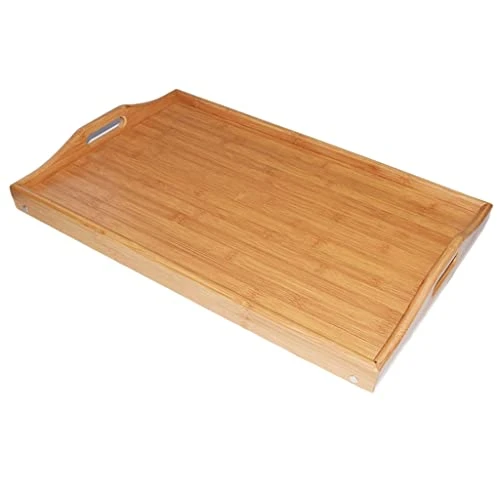 WYKDD Portable Wood Bed Tray Breakfast Laptop Desk Tea Food Serving Table Folding Leg Laptop Desk - Image 2