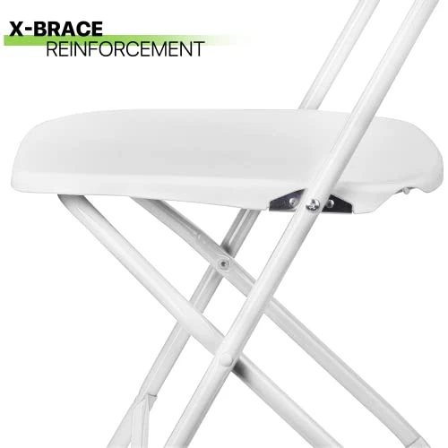 Magshion Plastic Folding Chair Set Of 10 Comfortable Outdoor Indoor Event Chair Lightweight Folding Chair 250LB Capacity White - Image 4