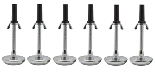 Kings Brand Adjustable 5.8" Threaded Bed Frame Riser Glide Legs, Set Of 6 Glides