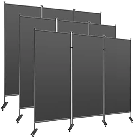 Jhanw 3 Panel Room Dividers 102" X71", Folding Room Partition On Wheels, Expandable Office Partition Waterproof And Shading, Black Privacy Screen For Patio, Office, Home, School, Hospital 1 Pack - Image 8