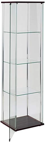 Coaster 4-Shelf Glass Curio Cabinet Cappuccino And Clear 950172 - Image 3