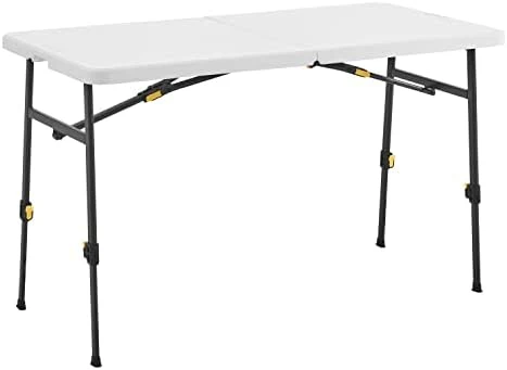 Living And More 4ft XL Straight Folding Utility Table, White, Indoor & Outdoor, Portable Desk, Camping, Tailgating, & Crafting Table - Image 7