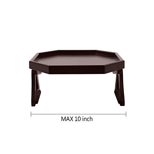 Wooden Sofa Armrest Clip-On Table, Recliner Armchair Organizer Tray (Cherry) - Image 4