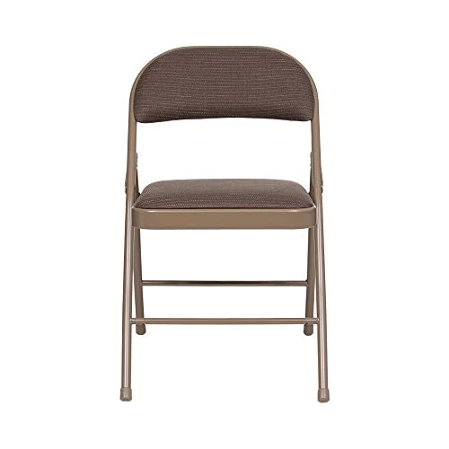 OEF Furnishings (4 Pack Fabric Upholstered Steel Folding Chair, Brown - Image 5
