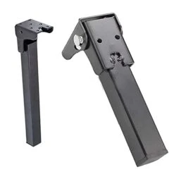 2Pcs Black 2525MM Square Tube Folding Couch Sofa Bed Leg Feet With Push Locking Trigger RV Bar (H350mm(13.78"))