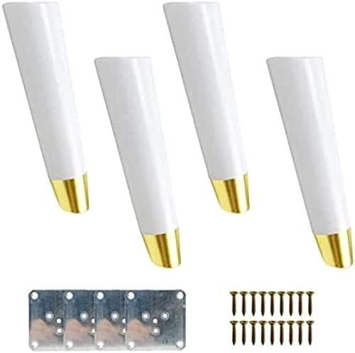 Set Of 4 Sofa Furniture Furniture Legss,Oblique Tapered,Oak Cabinet With Mounting Plate And Screws, Sofa,Coffee Table,Chair,Wardrobe,Bedside Ta Kaihangwang (Color : White, Size : 15.5cm/6.1in) - Image 15