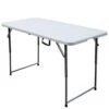 Plastic Development Group PDG-802 4 Foot Blow Molded Bi Foldable Utility Portable Garage Sale Event Dining Banquet Table With Carrying Handle, White