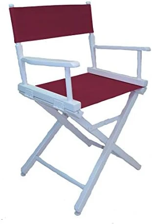 Gold Medal Commercial 18" Table Height White Frame Directors Chair - Navy - Image 9