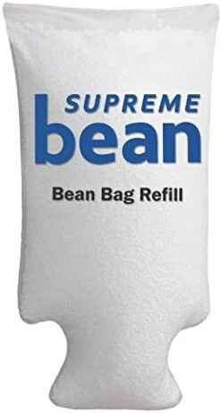 Supreme Bean Foam Filling Bean Bag Refill For Bean Bags, Loungers, And Pool Floats, 100L, White With EZ-Pour Zipper Spout 100 L