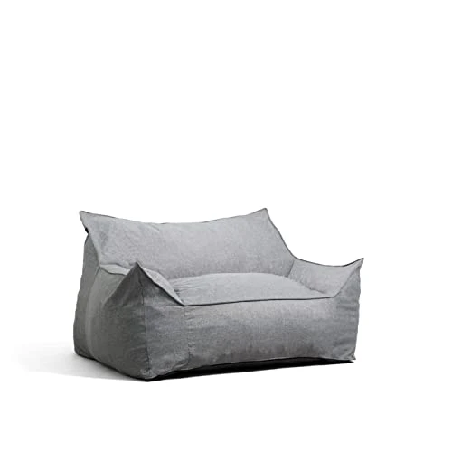 Big Joe Imperial Fufton Foam Filled Bean Bag Sofa With Removable Cover, Gray Union, 5ft Giant