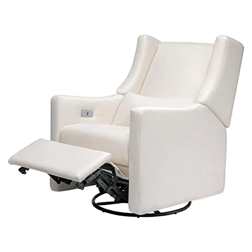 Babyletto Kiwi Electronic Power Recliner And Swivel Glider With USB Port In Performance Cream Eco-Weave, Water Repellent & Stain Resistant, Greenguard Gold And CertiPUR-US Certified - Image 6