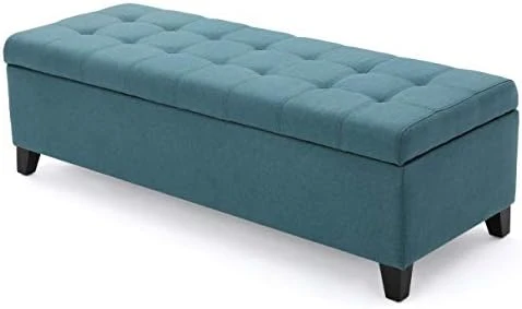 Christopher Knight Home Mission Fabric Storage Ottoman, Dark Teal Dimensions: 19.25”D X 50.75”W X 16.25”H - Image 7