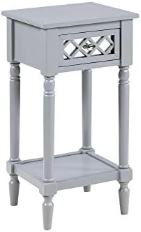 Convenience Concepts French Country Khloe Deluxe 1 Drawer Accent Table With Shelf, Gray - Image 7