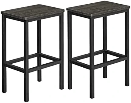VASAGLE Bar Stools, Set Of 2 Bar Chairs, Kitchen Breakfast Bar Stools With Footrest, Industrial In Living Room, Party Room, Rustic Brown And Black ULBC65X - Image 6